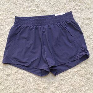 OTOS Athletic Race Running Shorts 2 in 1 High Rise Drawstring Workout Blue L